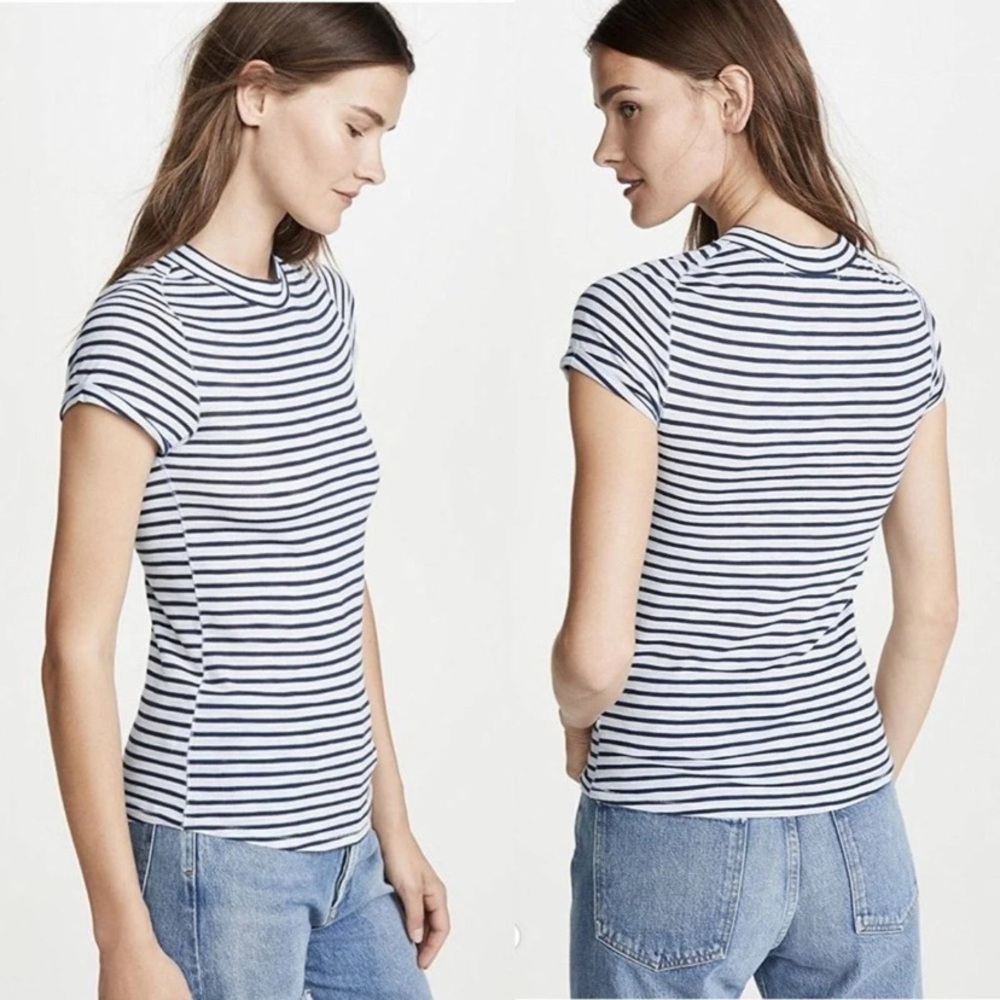Free People Basic Tee Periwinkle Combo Blue